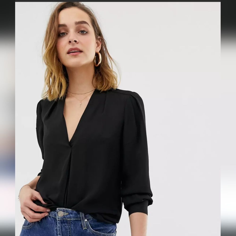 ASOS Warehouse Blouse with Pleat Front